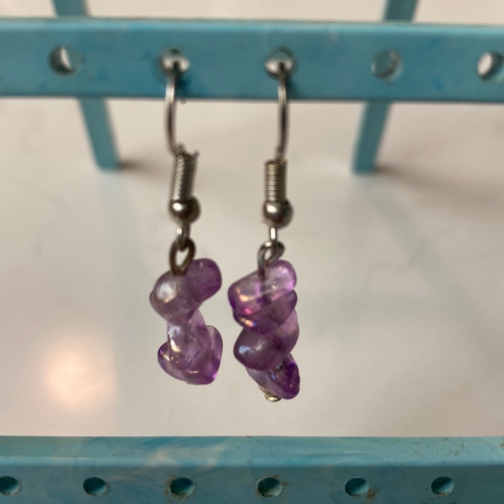 Purple dangle earrings